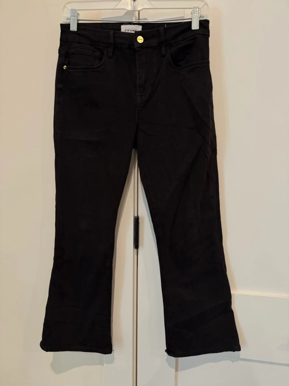 Frame Denim Black Le Crop Mini Boot in Size 27 EUC Day to Night Capsule Luxury - Picture 7 of 12